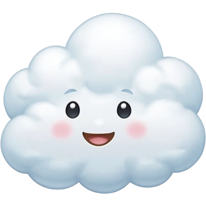 small kawaii cloud with a smiling face and soft colors emoji