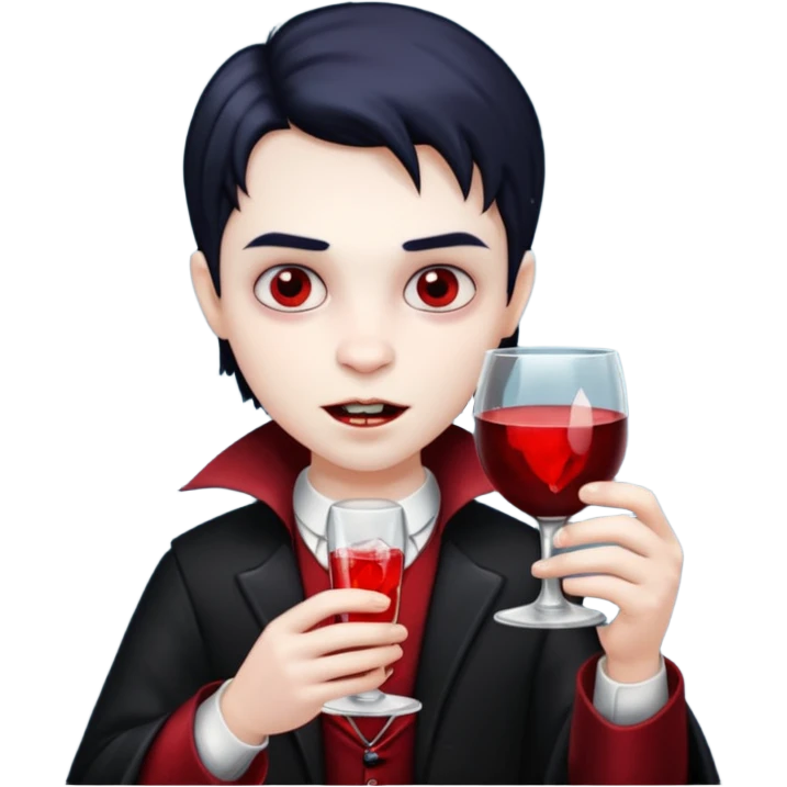 vampire kids with glass emoji