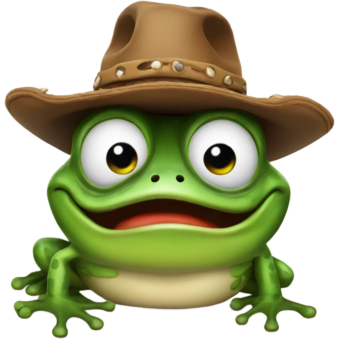 cowboy frog with fun emoji