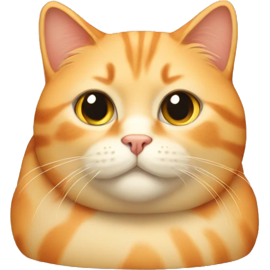 chubby blonde/orange cat sitting emoji