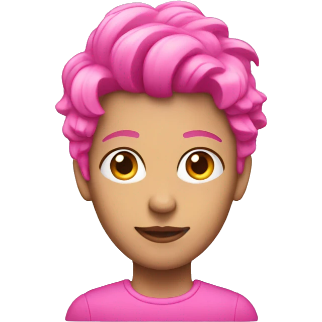 Human with pink heir emoji