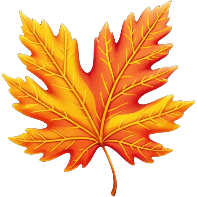LEAF Falling FROM  tree with beautiful autumn colors, emoji