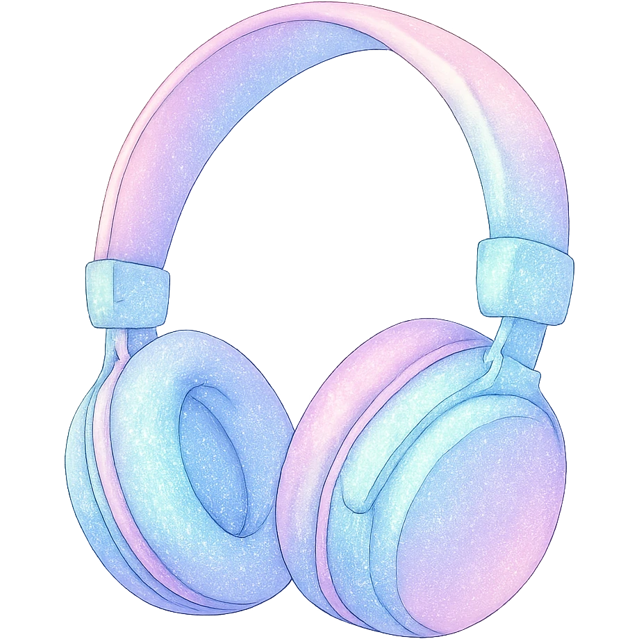 sparkly pastel headphones emoji