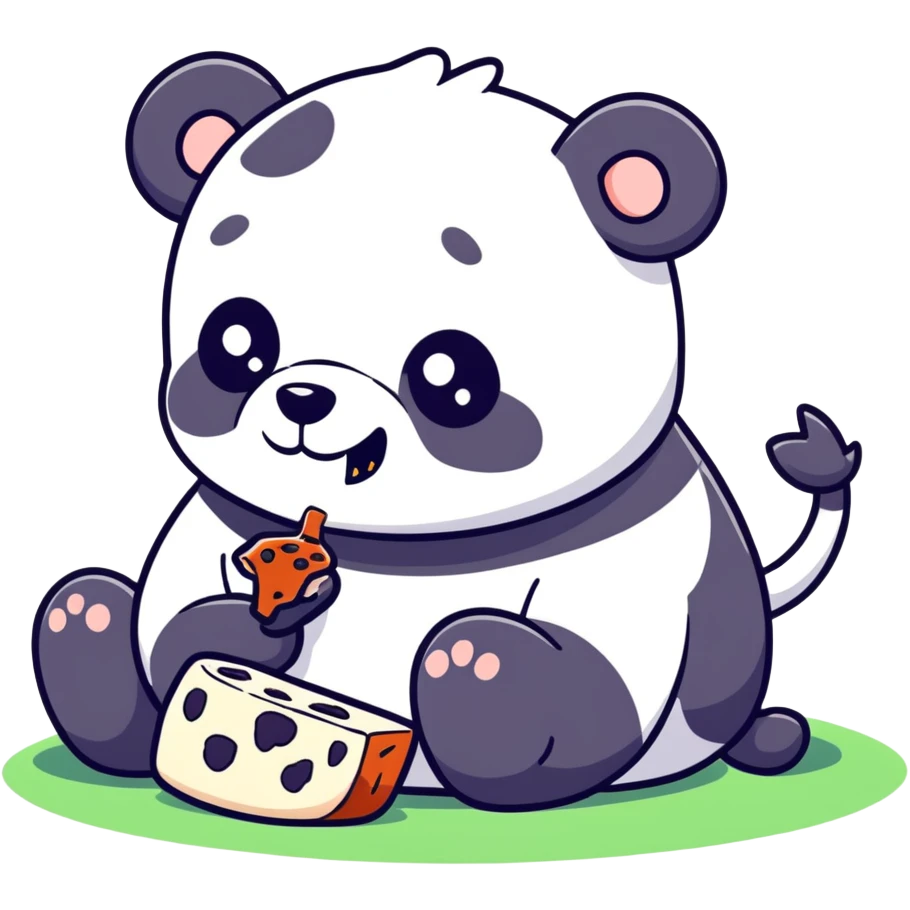 Panda eating  dead cows emoji