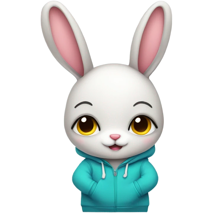 Bunny with hoodie emoji