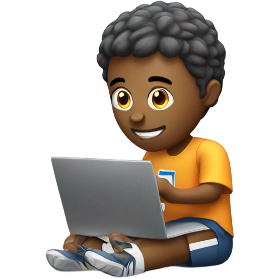 man maiking sport with laptop emoji