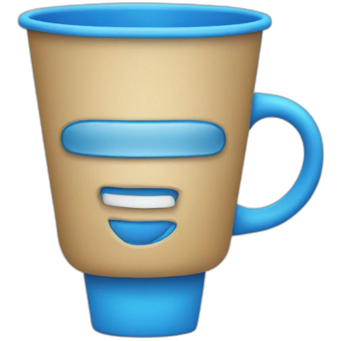 blue cup with "get it done" word emoji