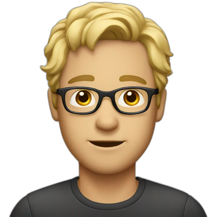 Fair-haired man with glasses emoji