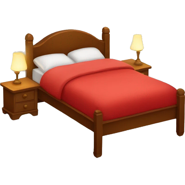 Cozy red bed with lights emoji