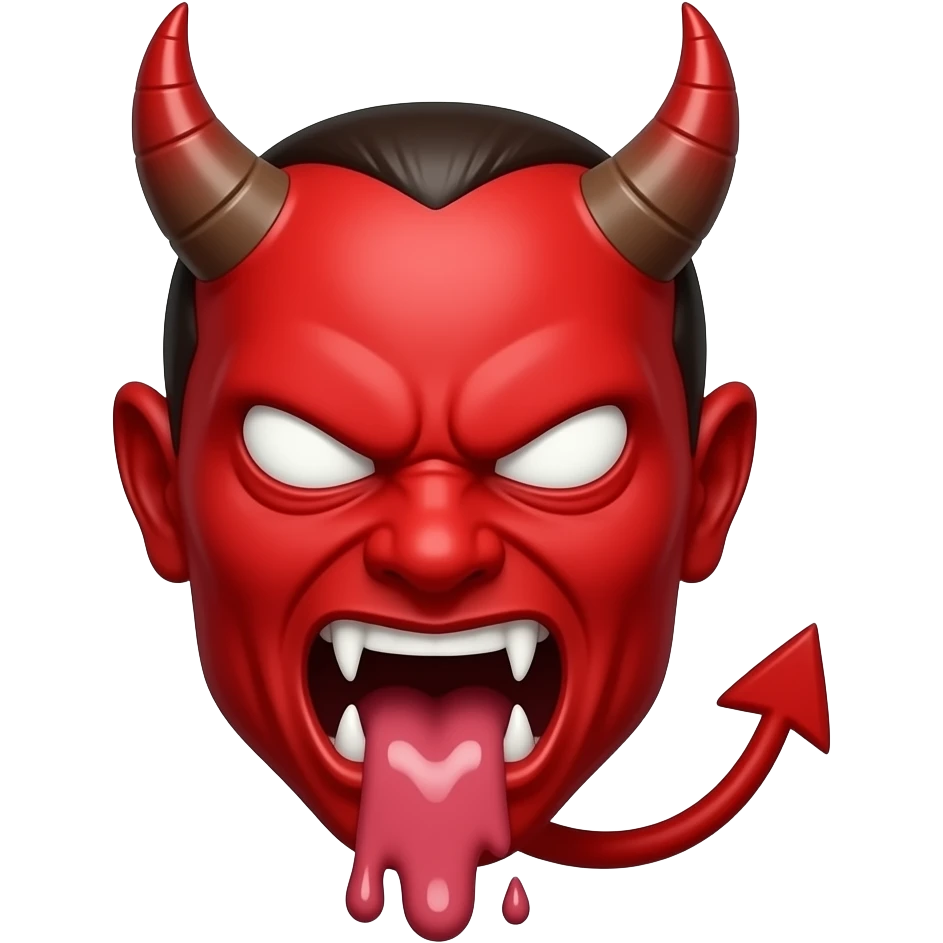 Emoji red demon face vomiting emoji