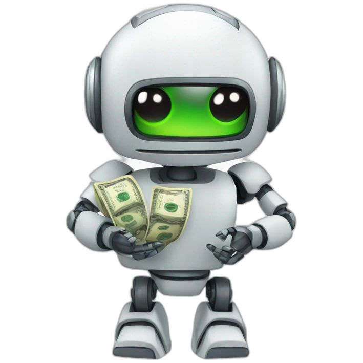 robot with money emoji