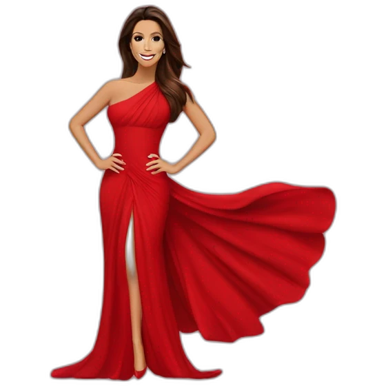 Eva Longoria dans une robe rouge  emoji