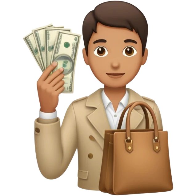 A bag of money on the palm of a hand emoji