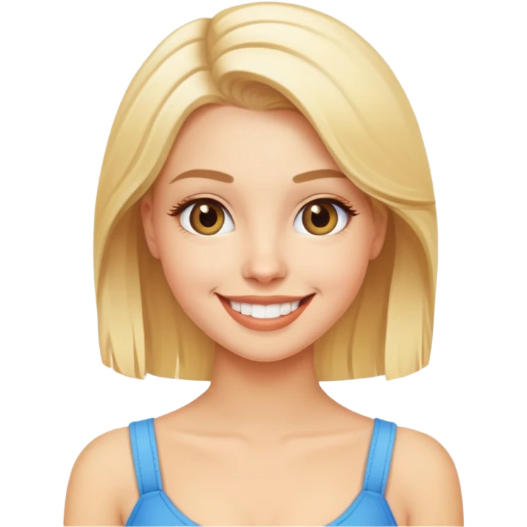 blonde cam model smiling emoji