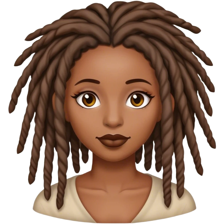 Black woman with locs makeup emoji