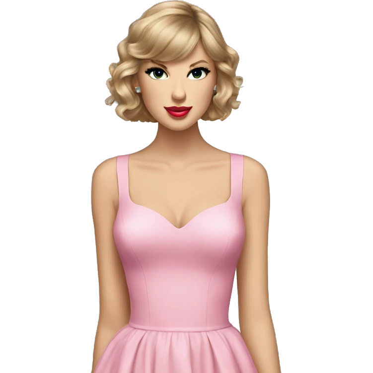 taylor swift wearing a pink dress emoji