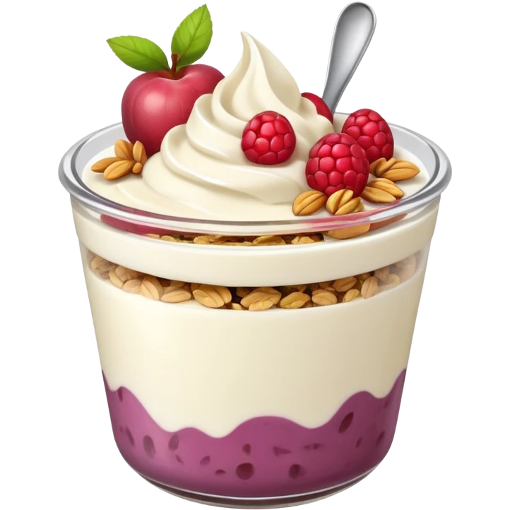 yogurt with fruit and granola on top emoji