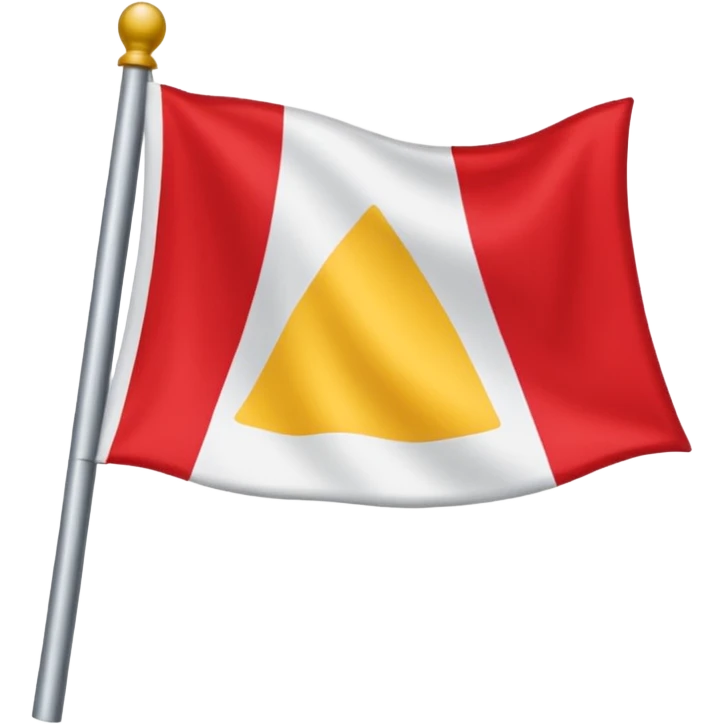 Bandeira toda branca com triângulo vermelho emoji
