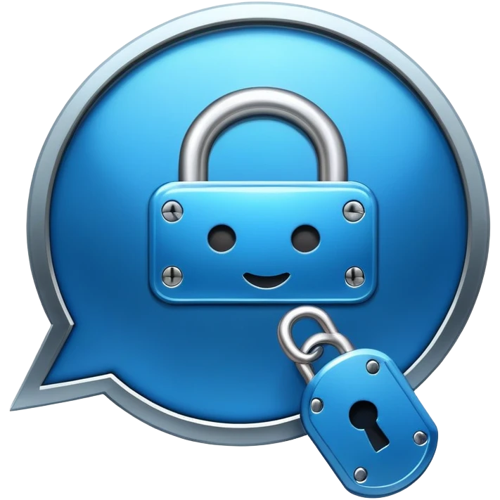 Private group chat icon with a lock on a chat bubble emoji