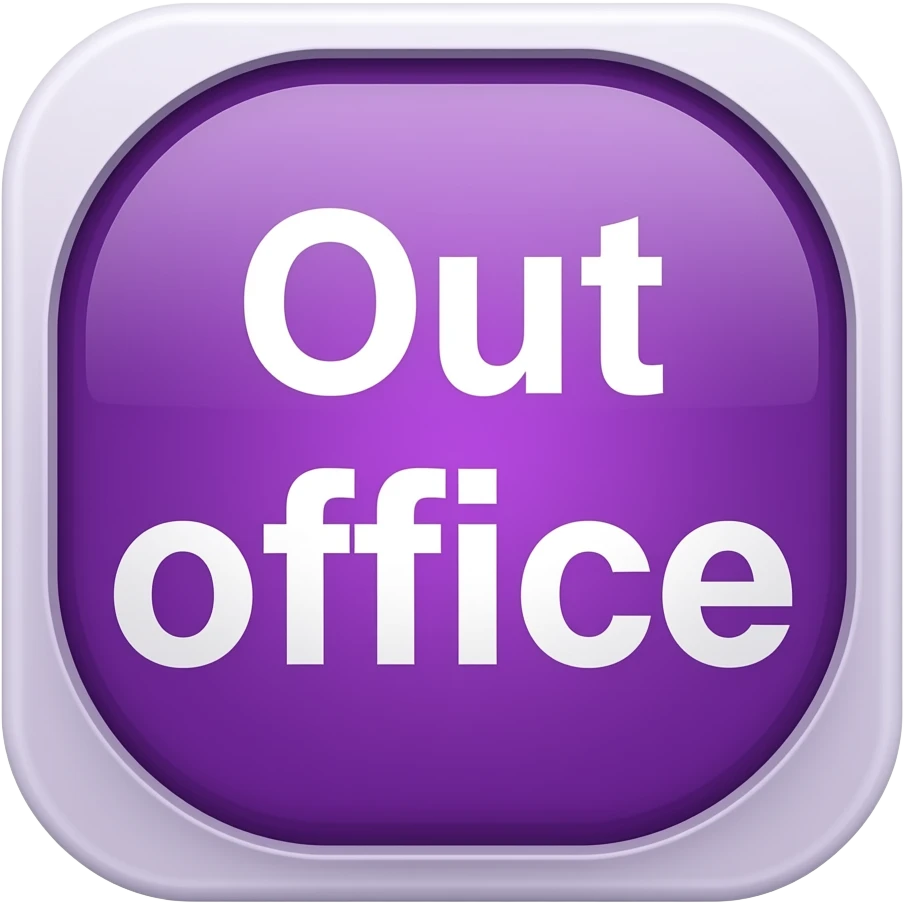 make a purple out of office emoji emoji