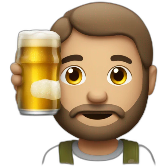 Homelesse guy with beer emoji