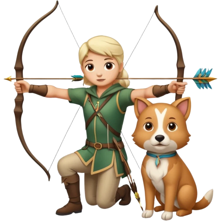 un archer avec une bete de compagnie emoji