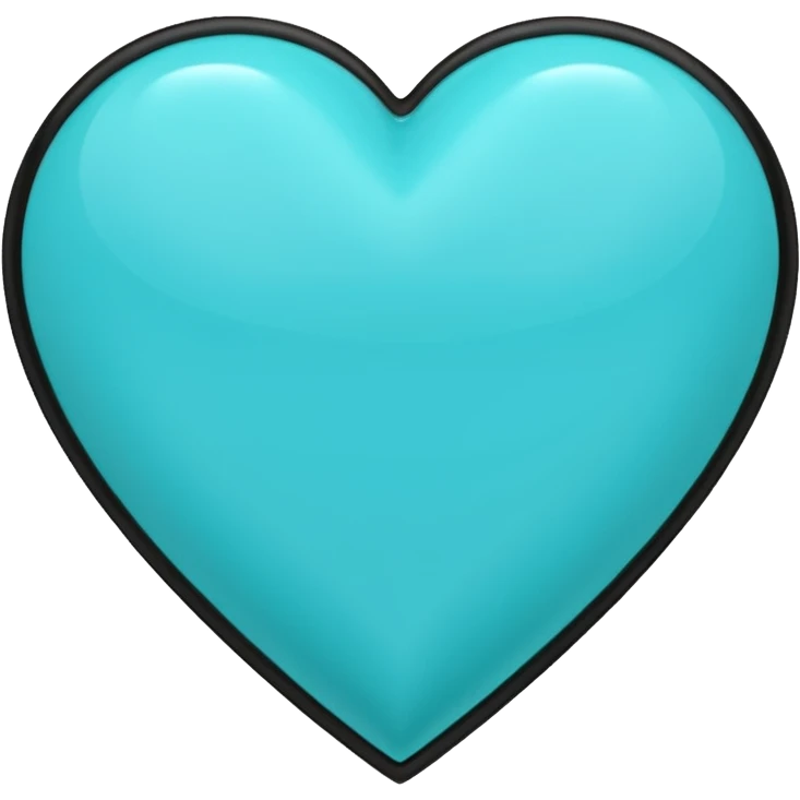 turquoise heart with black trim emoji