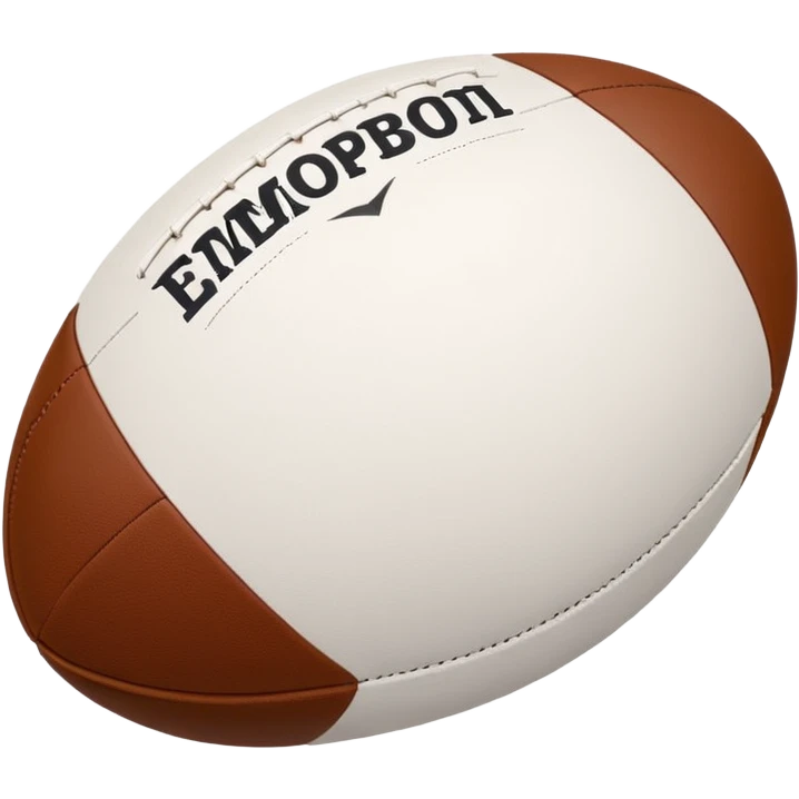 a rugby ball, but rather than it being colourful, it’s just white outline the same style as normal text.  emoji