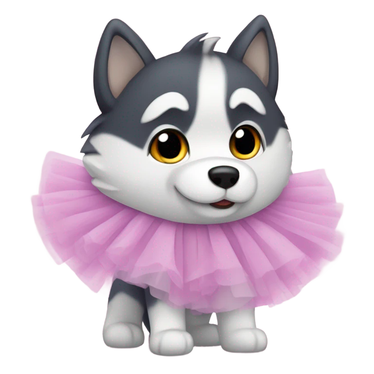 Husky wearing tutu emoji