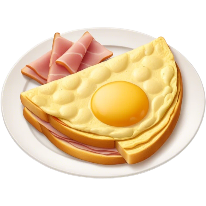 omelette with ham and toasts emoji