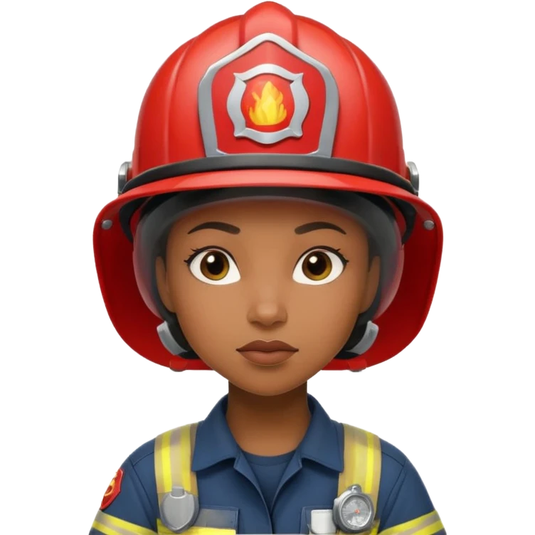 black women Firefighter wearing helmets emoji