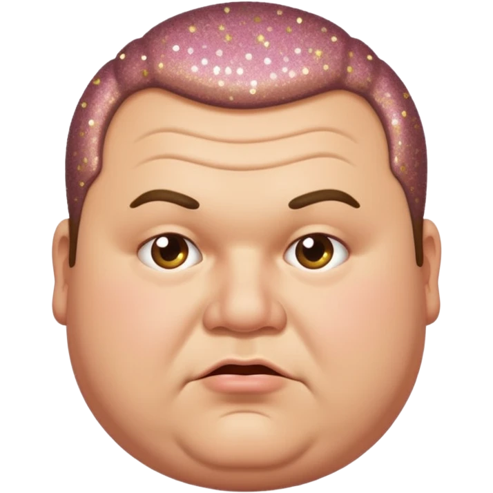 fat man with a receding hairline farting glitter emoji
