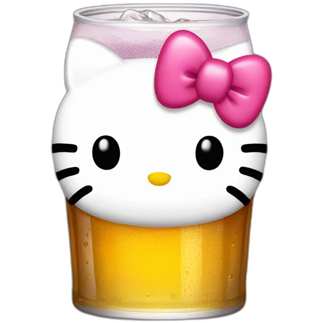 Hello kitty drink beer emoji