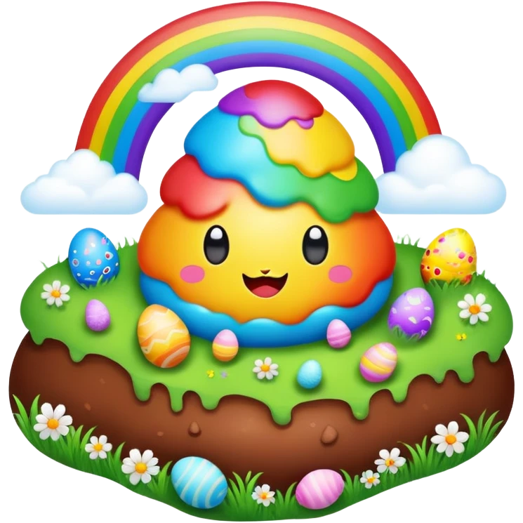 easter rainbow poop landscape  emoji