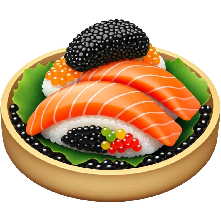 Caviar sushi, one dish emoji