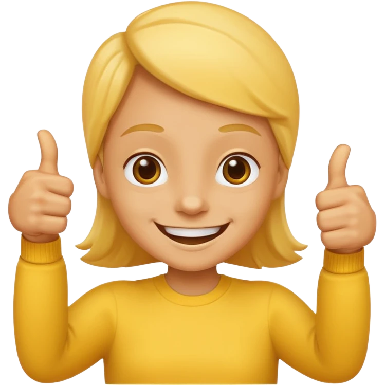 smiling face with hands giving a thumbs up emoji