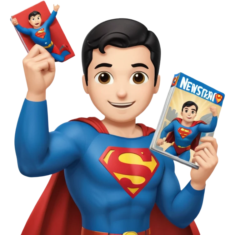 a magazine with Superman on the cover emoji