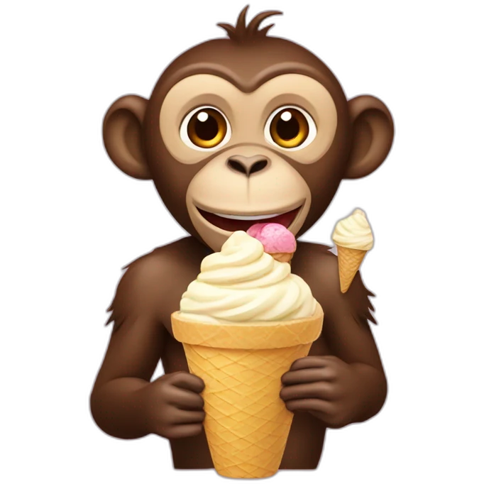 Monkey eating ice cream emoji