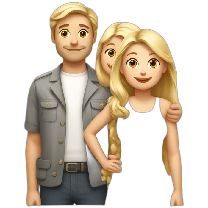 papa mama rubia hijo hija gato negro gato blanco emoji