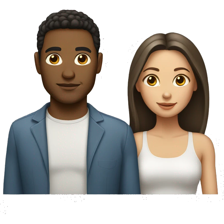 Light skinned man with brunette woman  emoji