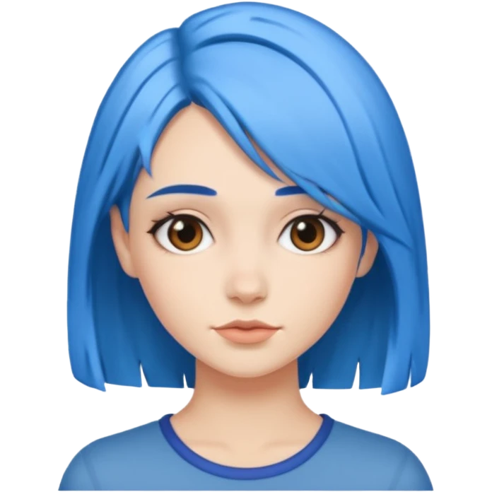 Kék haj, fehér nő emoji
