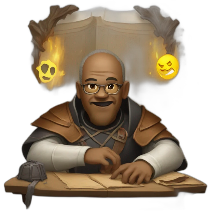 dungeon master in front of dm screen emoji