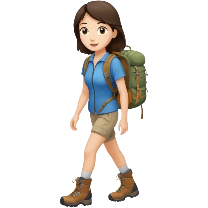 Brunette walking in scenic route emoji