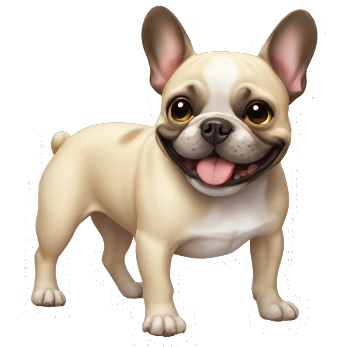 French bulldog smiling emoji