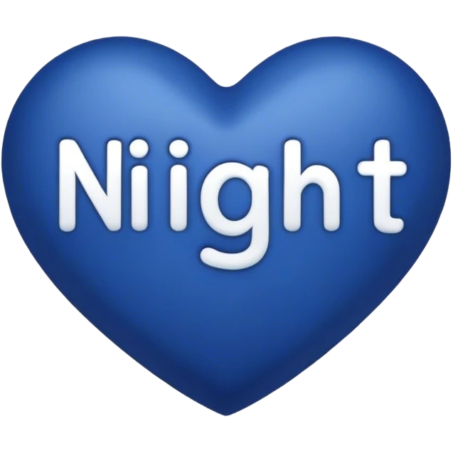 Dark blue heart with Night in the middle  emoji