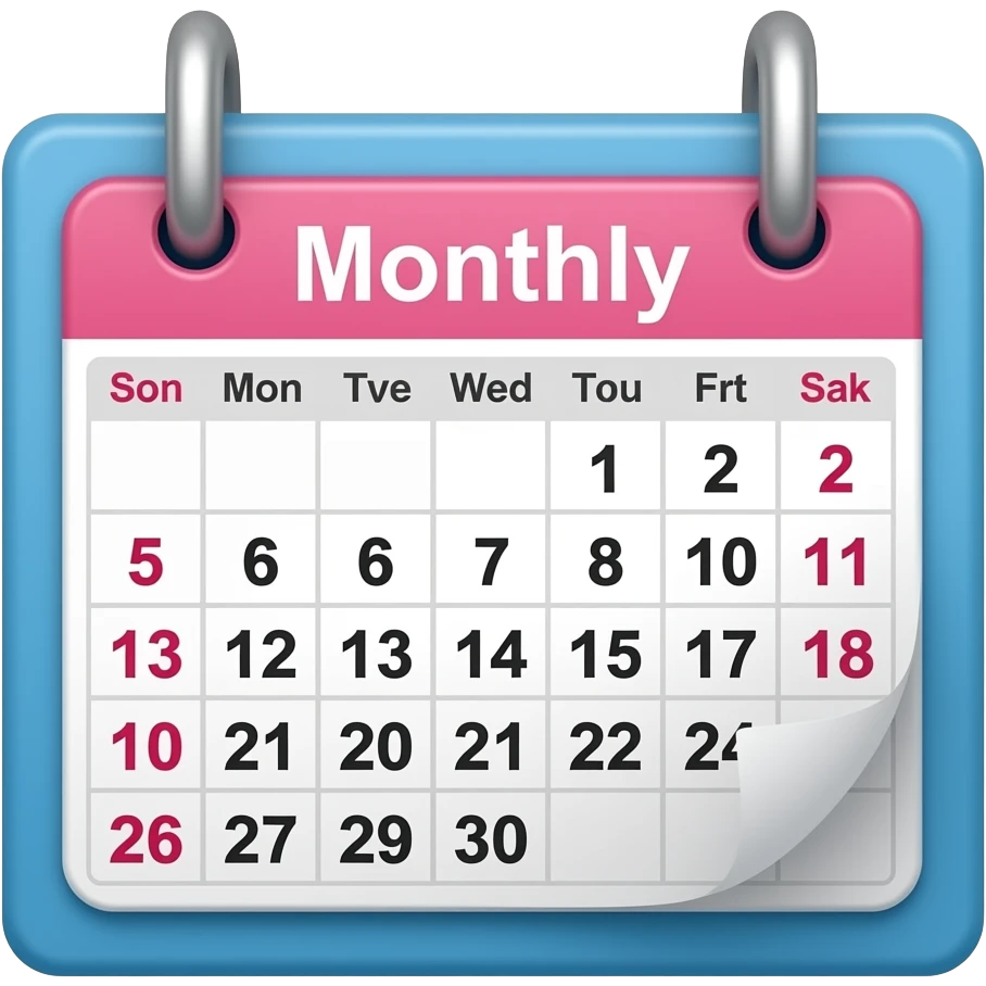 blue and pink calendar emoji