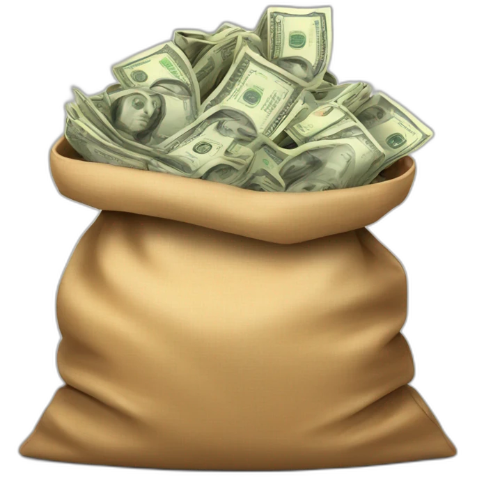 overloaded bag with money emoji