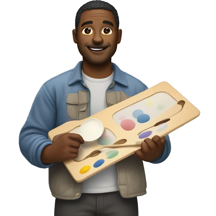 artist man holding a palette emoji