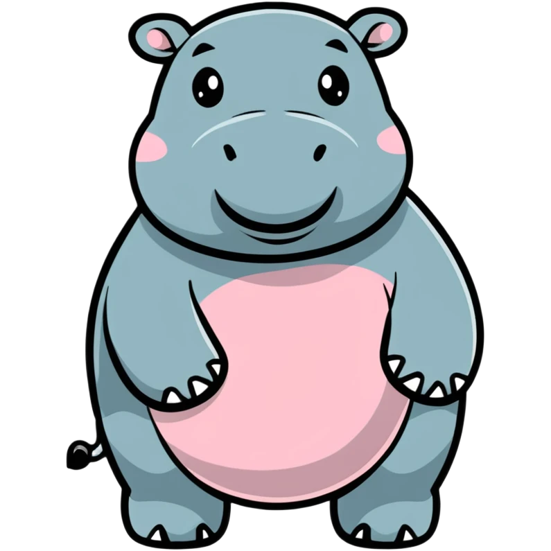 Happy hippo emoji