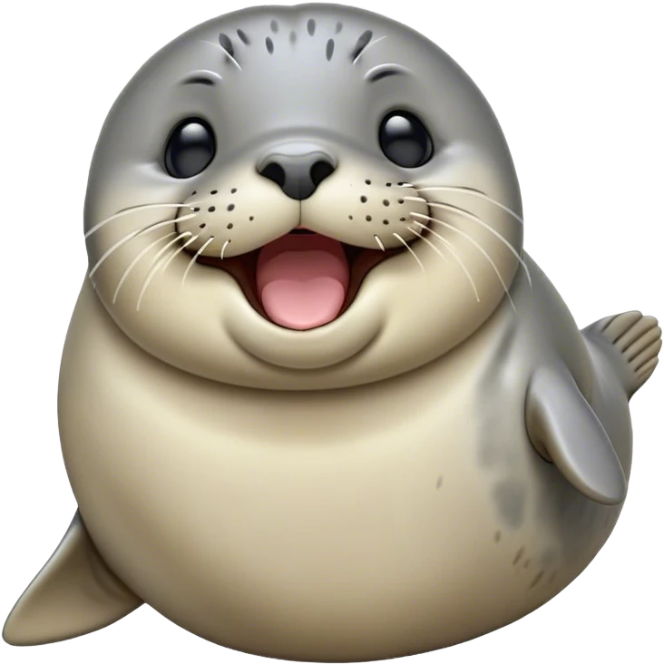 Cinematic Cute Yawning harbour seal Portrait Emoji, Head tilted slightly with a dramatic, wide-open yawn, showcasing a smooth, rounded body with gently drooping features and sleepy, half-closed eyes, Simplified yet irresistibly adorable features, highly detailed, glowing with a soft, cozy maritime glow, high shine, relaxed yet expressive, stylized with a dash of whimsical ocean charm, soft glowing outline, capturing the essence of a drowsy yet affectionate harbour seal that appears ready to stretch out for a nap! emoji